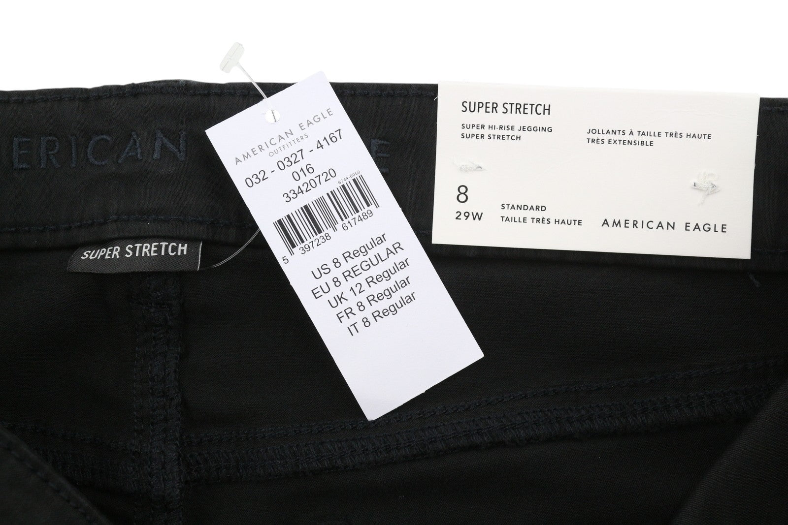 AMERICAN EAGLE OUTFITTERS Super Hi-Rise Jegging Women Trousers W29 Super Stretch