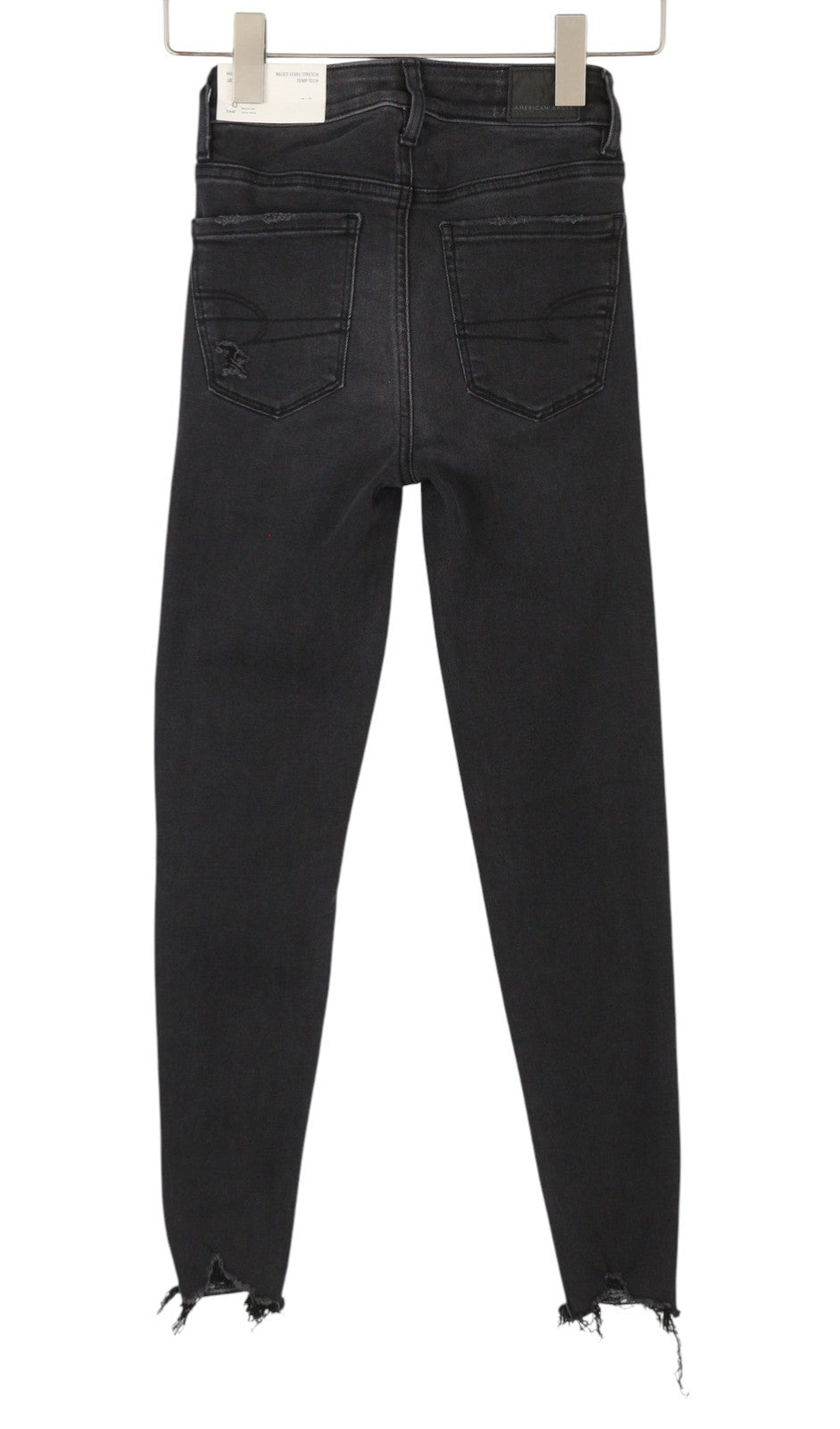 AMERICAN EAGLE OUTFITTERS Hi-Rise Jegging Women Jeans W25 Raven Black Distress