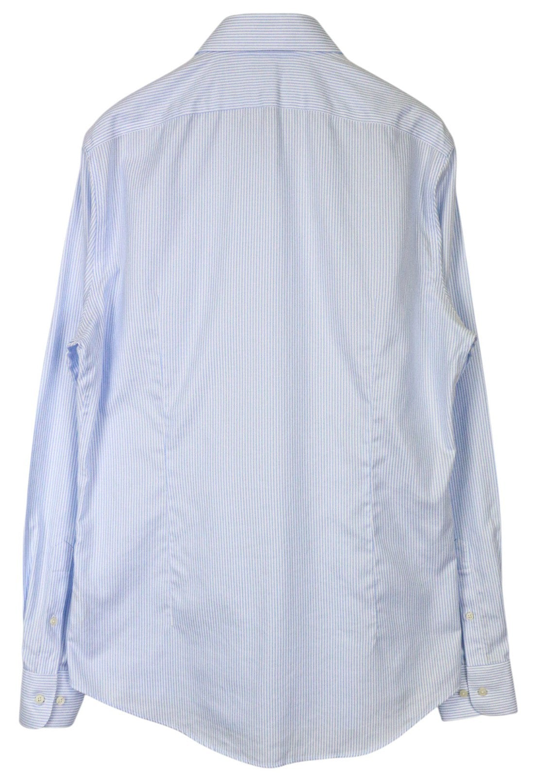 SUITSUPPLY Men's Formal Shirt 44L/17 1/2L Extra Slim Blue Striped Cotton Pattern