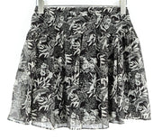 MAISON SCOTCH The Poolside Women Skirt XS Brown Floral Pattern Pleated Pull On