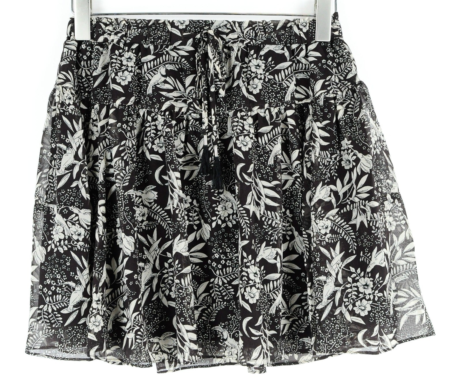 MAISON SCOTCH The Poolside Women Skirt XS Brown Floral Pattern Pleated Pull On