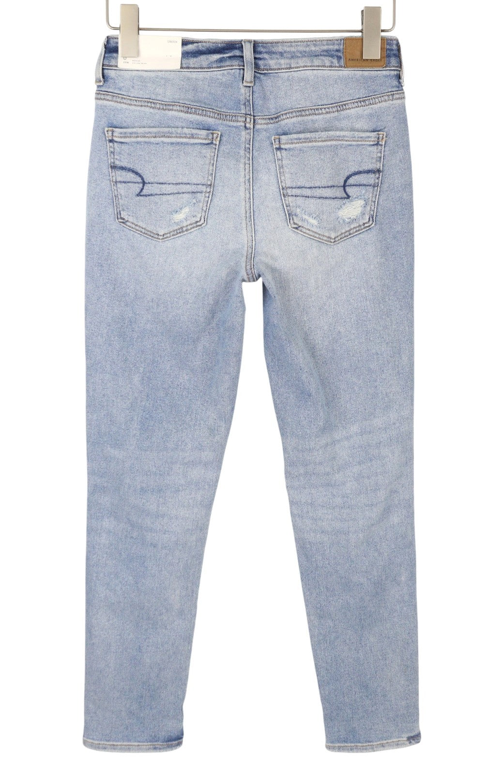AMERICAN EAGLE OUTFITTERS Tomgirl Women Jeans W25 Slashed Sky Stretch Distress