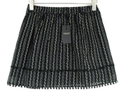 SCOTCH & SODA Ams Blauw Women Skirt XS Black Cotton Patterned Pleated Pull On