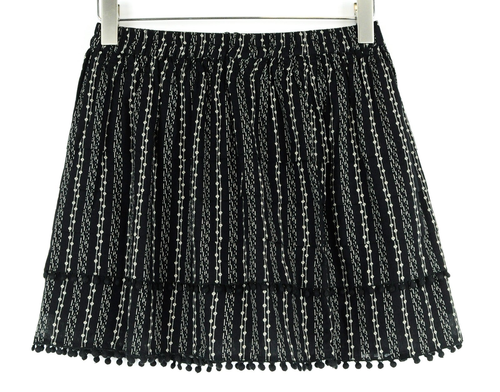 SCOTCH & SODA Ams Blauw Women Skirt XS Black Cotton Patterned Pleated Pull On