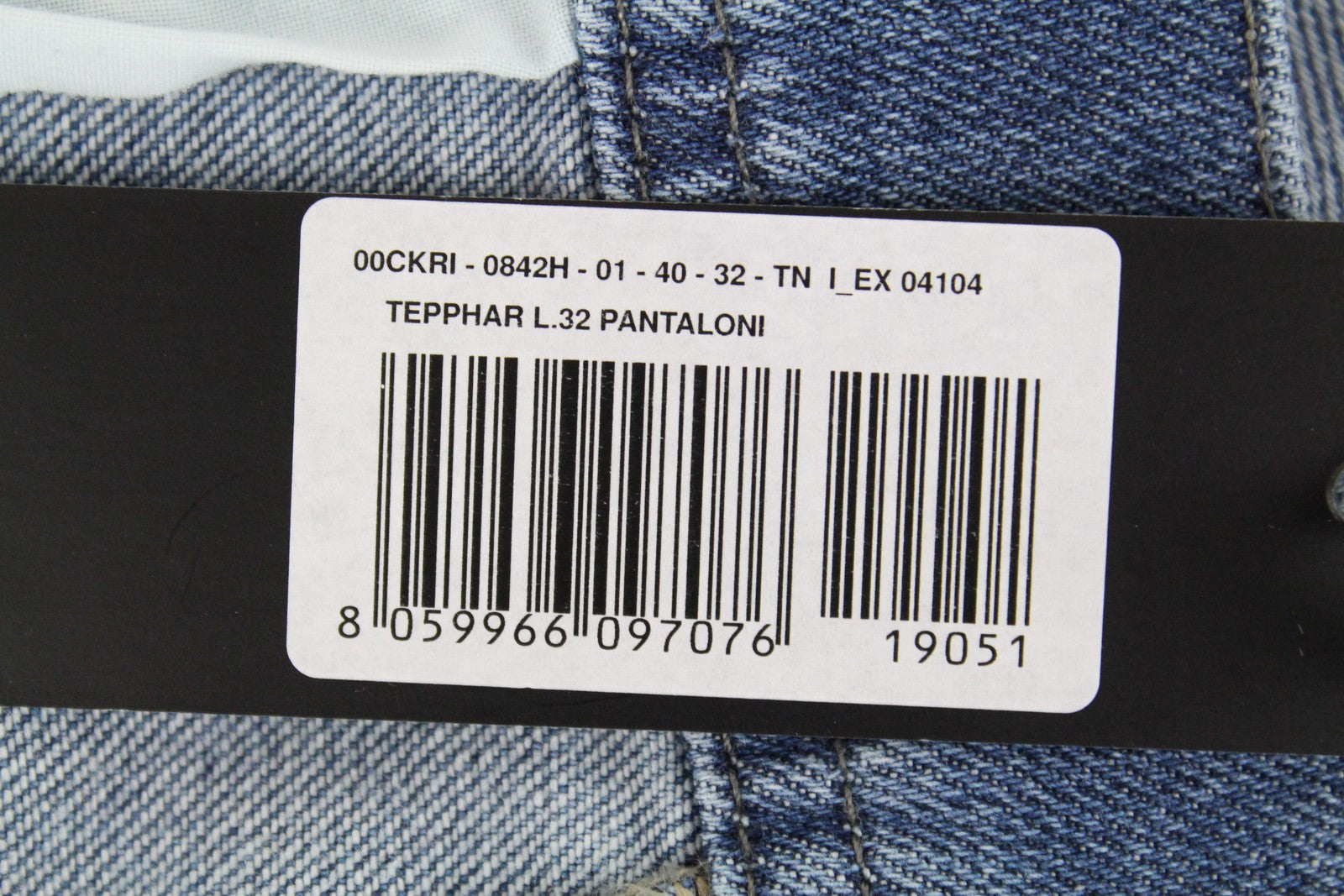 DIESEL Tepphar 0842H Men Jeans W40/L32 Slim Carrot Blue Cotton Stretch Washed