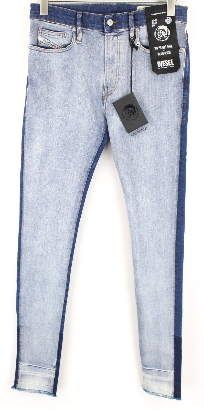 DIESEL D-Istort-SP 085AU Men Jeans W30/L32 Super Skinny Wash Blue Cotton Stretch