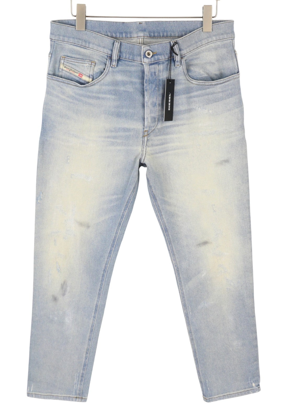 DIESEL D-Eetar 081AK Men Jeans W34/L32 Blue Whiskers Faded Distress Dirty Look