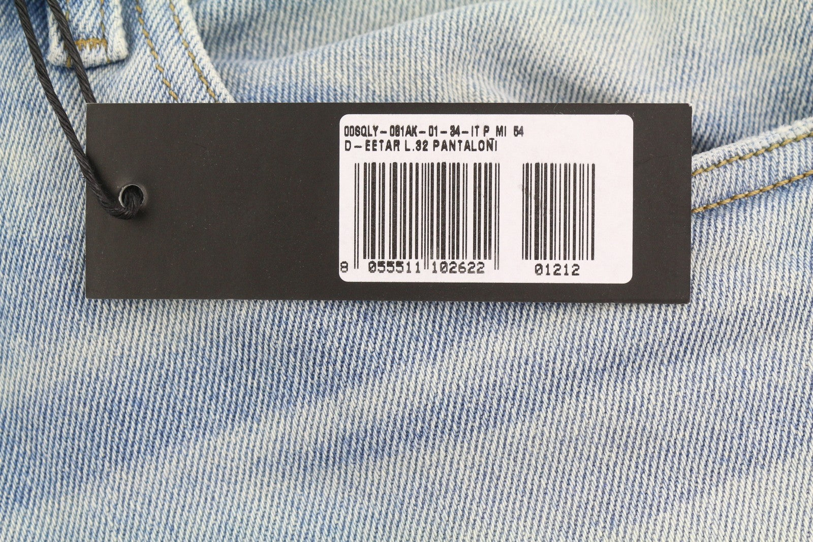 DIESEL D-Eetar 081AK Men Jeans W34/L32 Blue Whiskers Faded Distress Dirty Look