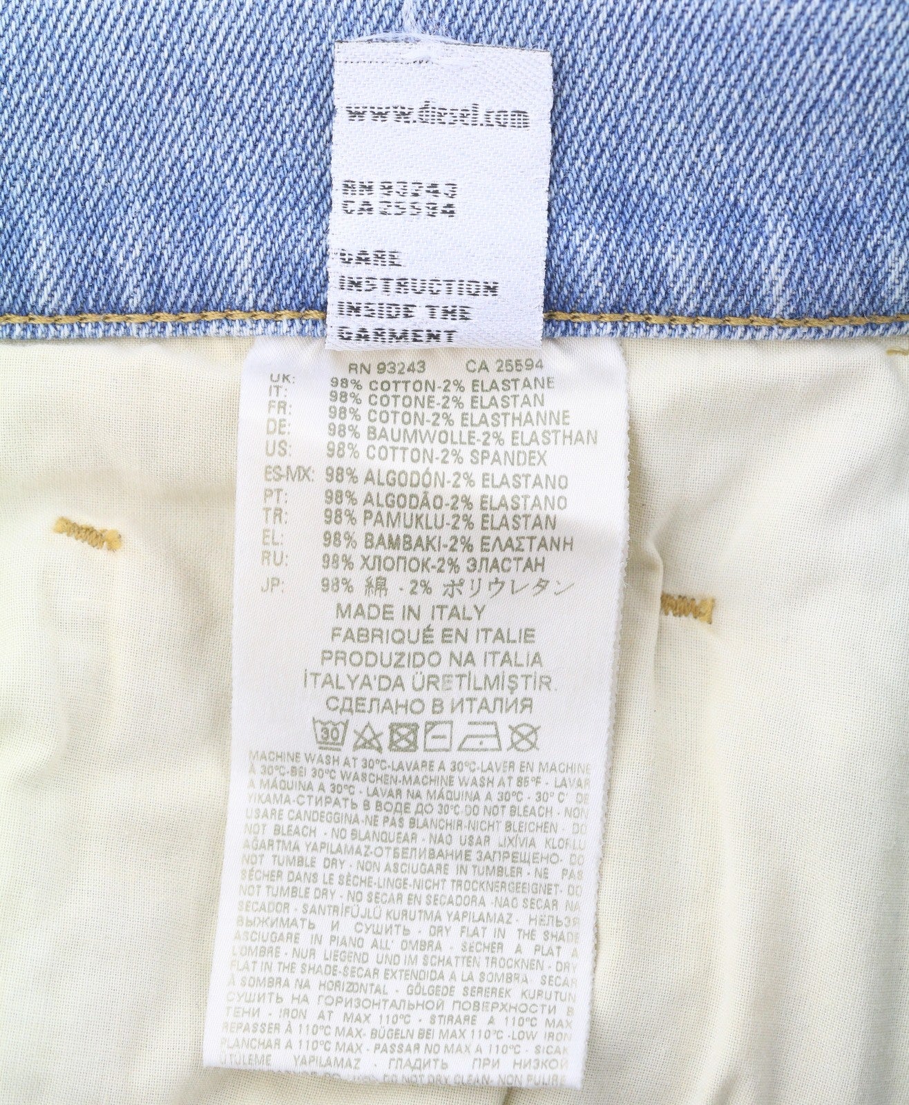 DIESEL D-Eetar 081AK Men Jeans W34/L32 Blue Whiskers Faded Distress Dirty Look