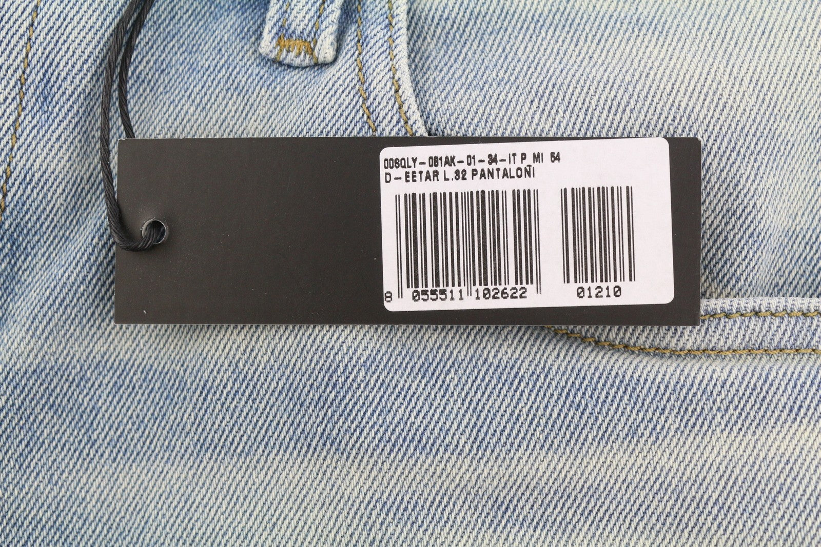 DIESEL D-Eetar 081AK Men Jeans W34/L32 Blue Whiskers Faded Painted Dirty Look