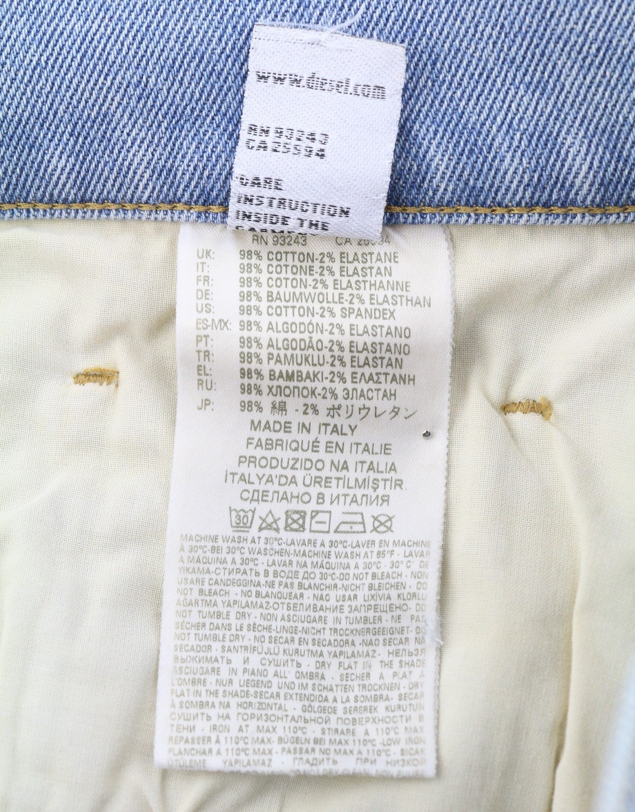 DIESEL D-Eetar 081AK Men Jeans W34/L32 Blue Whiskers Faded Painted Dirty Look