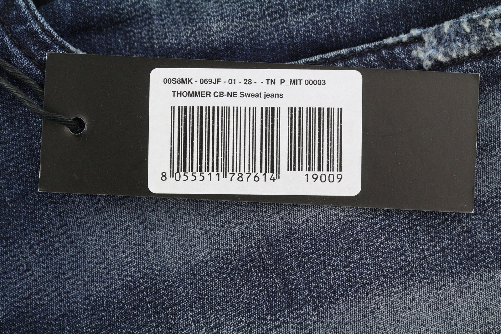 DIESEL Thommer CB-NE 069JF Men Jeans W28 Blue Jogg Sweat Faded Whiskers Distress