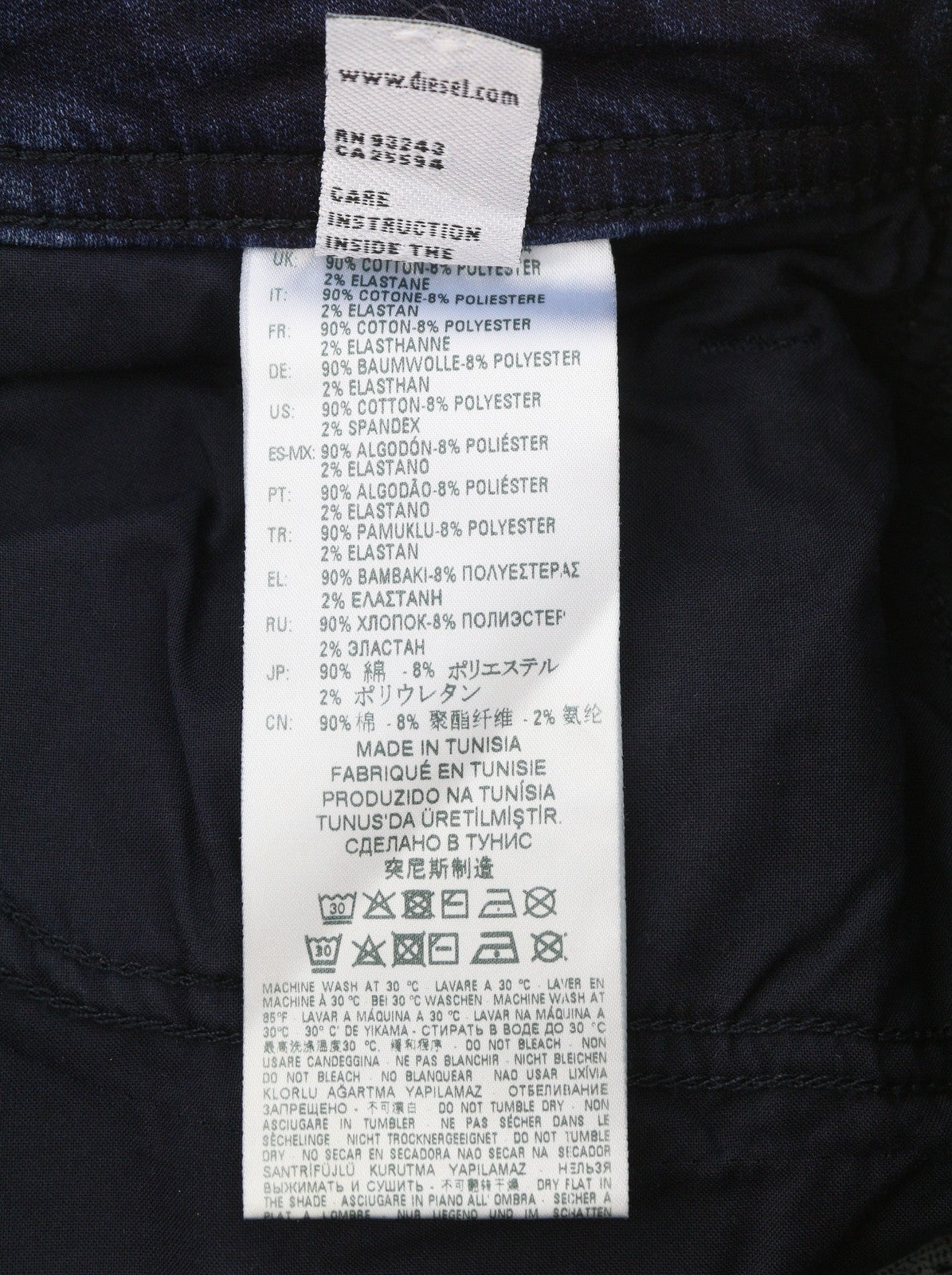 DIESEL Thommer CB-NE 069JF Men Jeans W28 Blue Jogg Sweat Faded Whiskers Distress