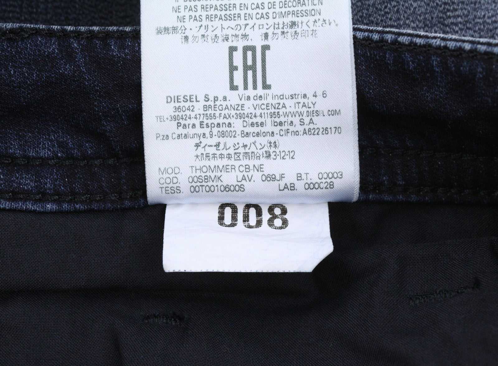 DIESEL Thommer CB-NE 069JF Men Jeans W28 Blue Jogg Sweat Faded Whiskers Distress