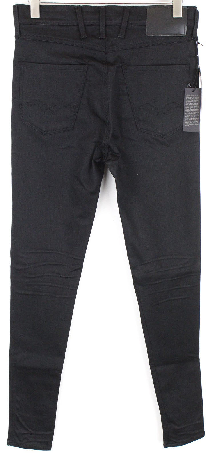 REPLAY Neymar Jr Men Jeans W29/L32 Slim Fit Coated Black Cotton Stretch 5-Pocket