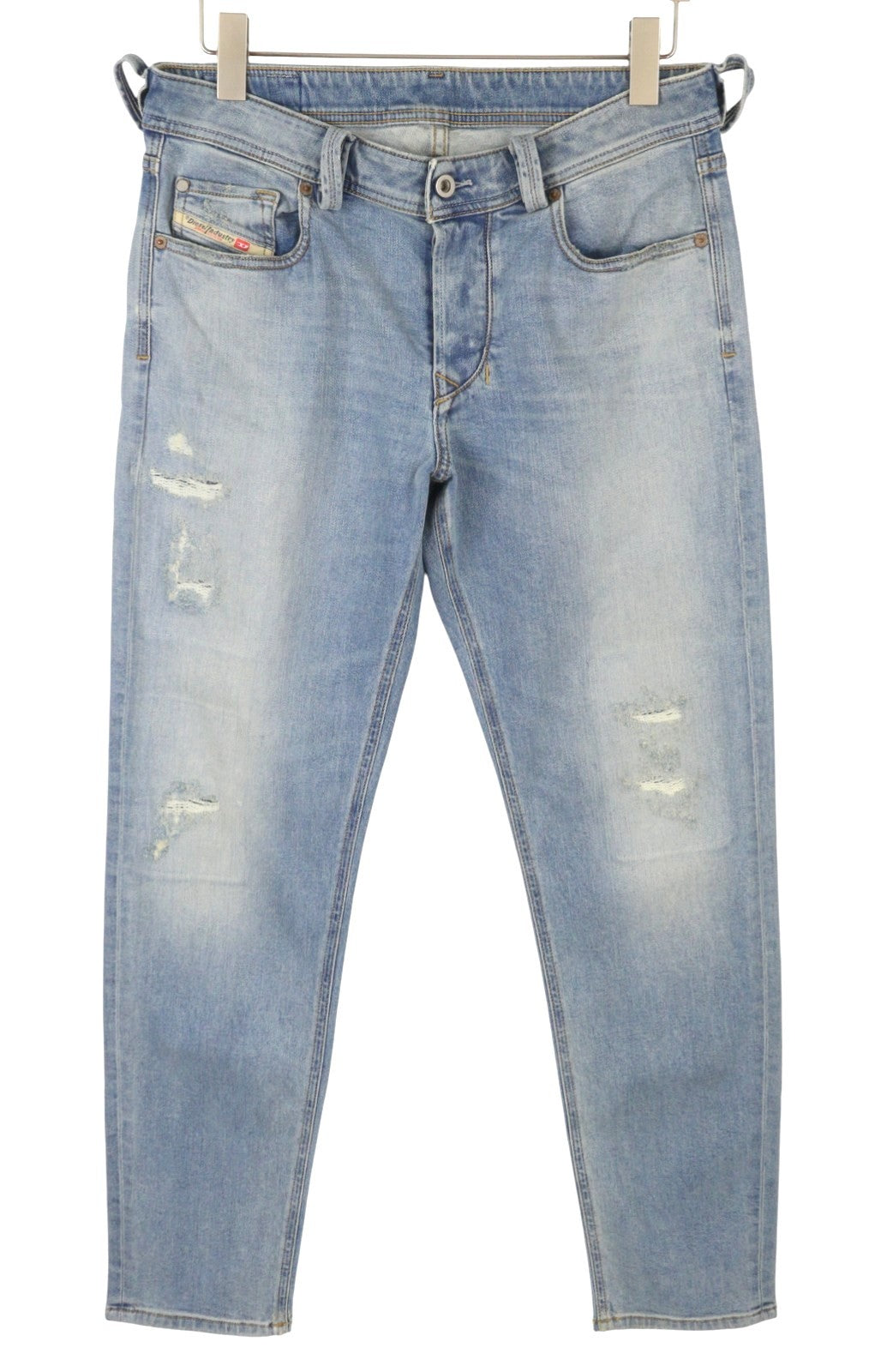 DIESEL Larkee-Beex 087AX Men Jeans W32/L32 Blue Faded Whiskers Distress Tapered