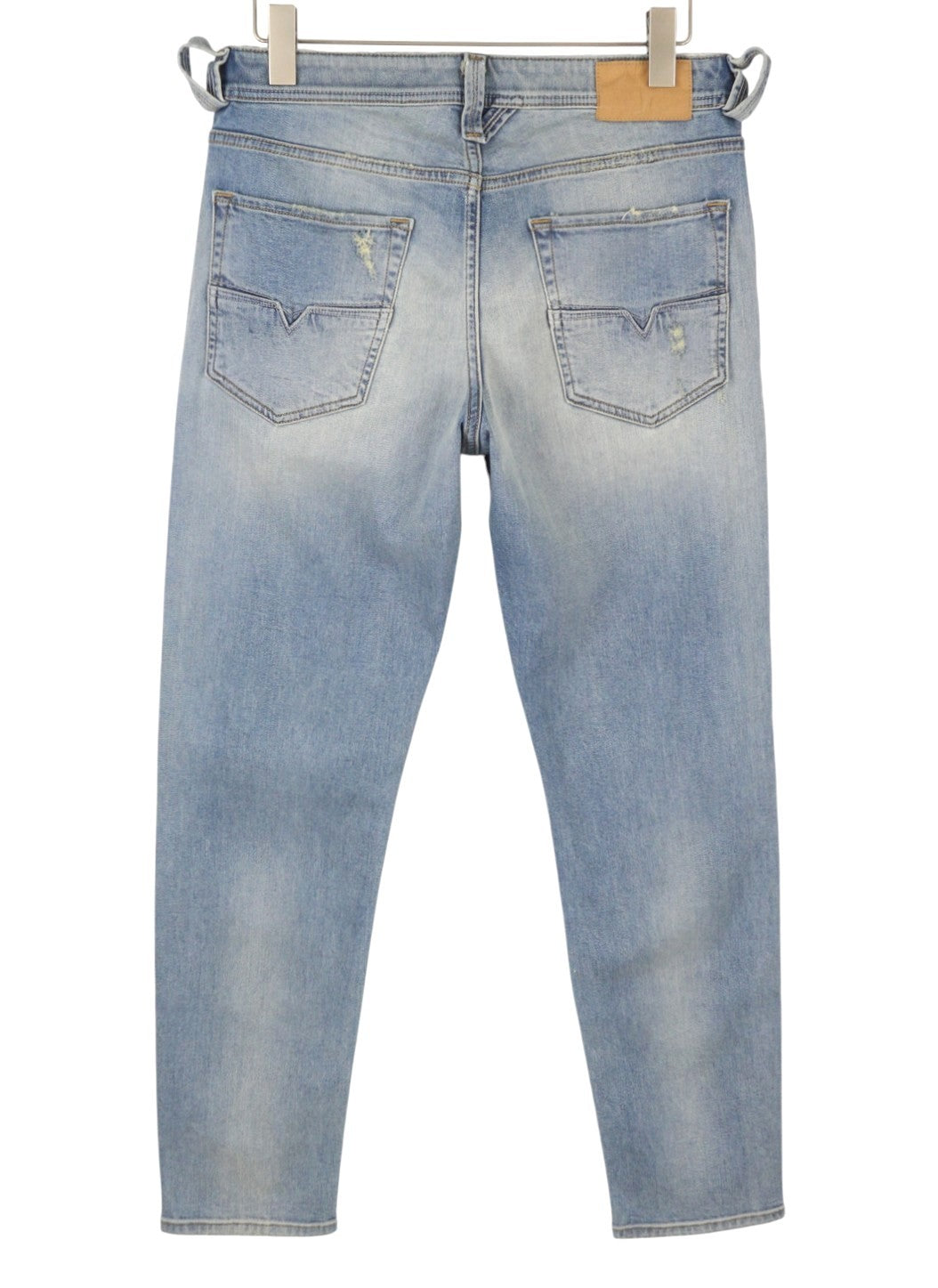 DIESEL Larkee-Beex 087AX Men Jeans W32/L32 Blue Faded Whiskers Distress Tapered