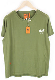 GOOD GENES Men T-Shirt M Green Pure Cotton Short Sleeve Round Neck Pull On