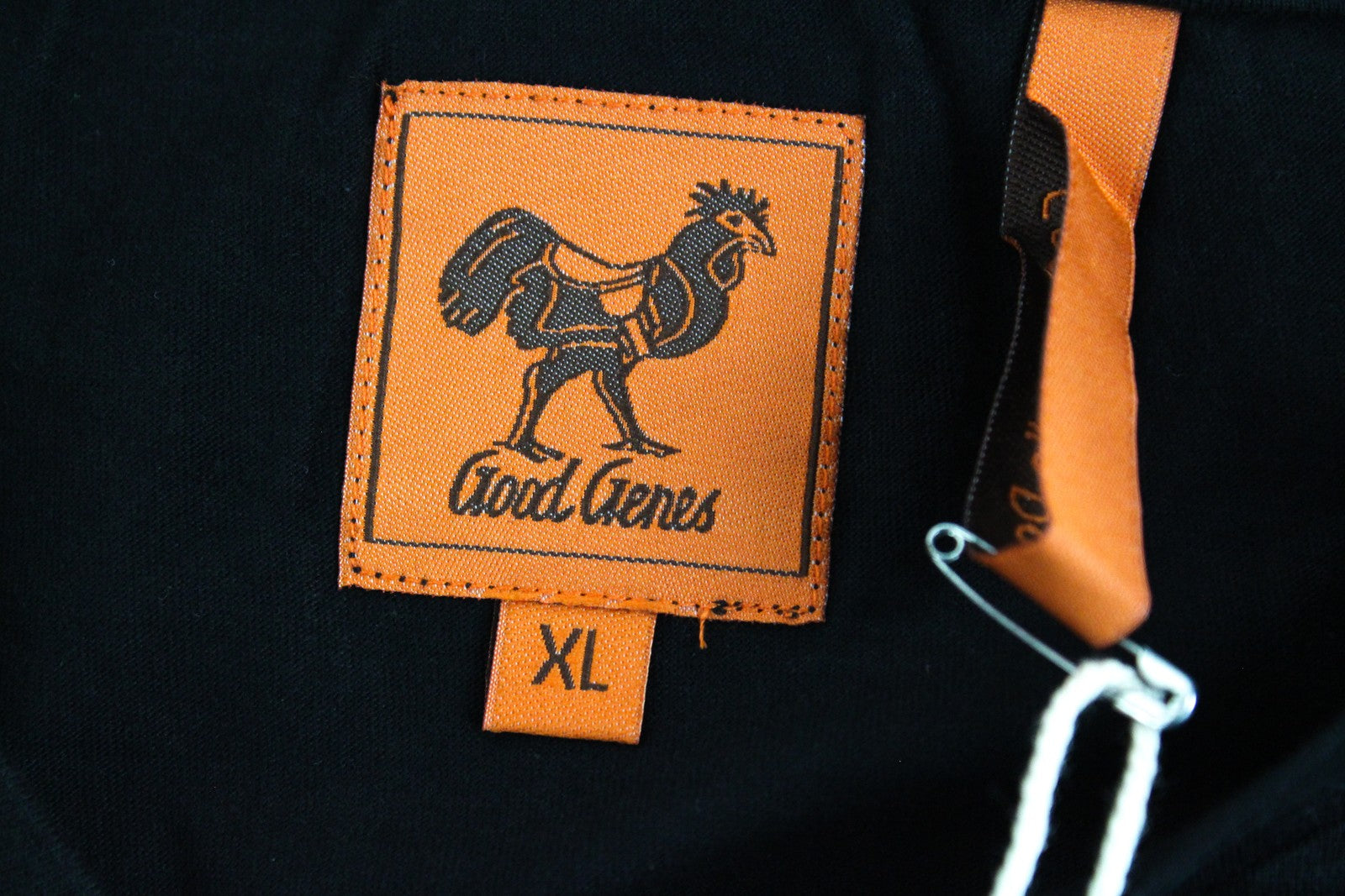 GOOD GENES Men T-Shirt XL Black Pure Cotton Short Sleeved Logo Pull On