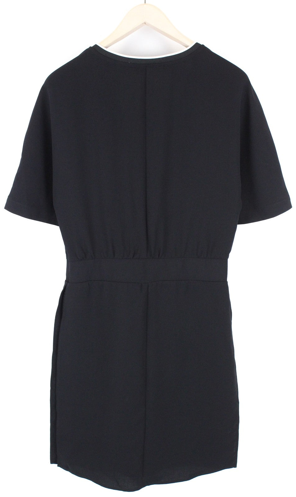 MAISON SCOTCH Women Dress XS Slit Black Short Sleeve Layered V-Neck Short