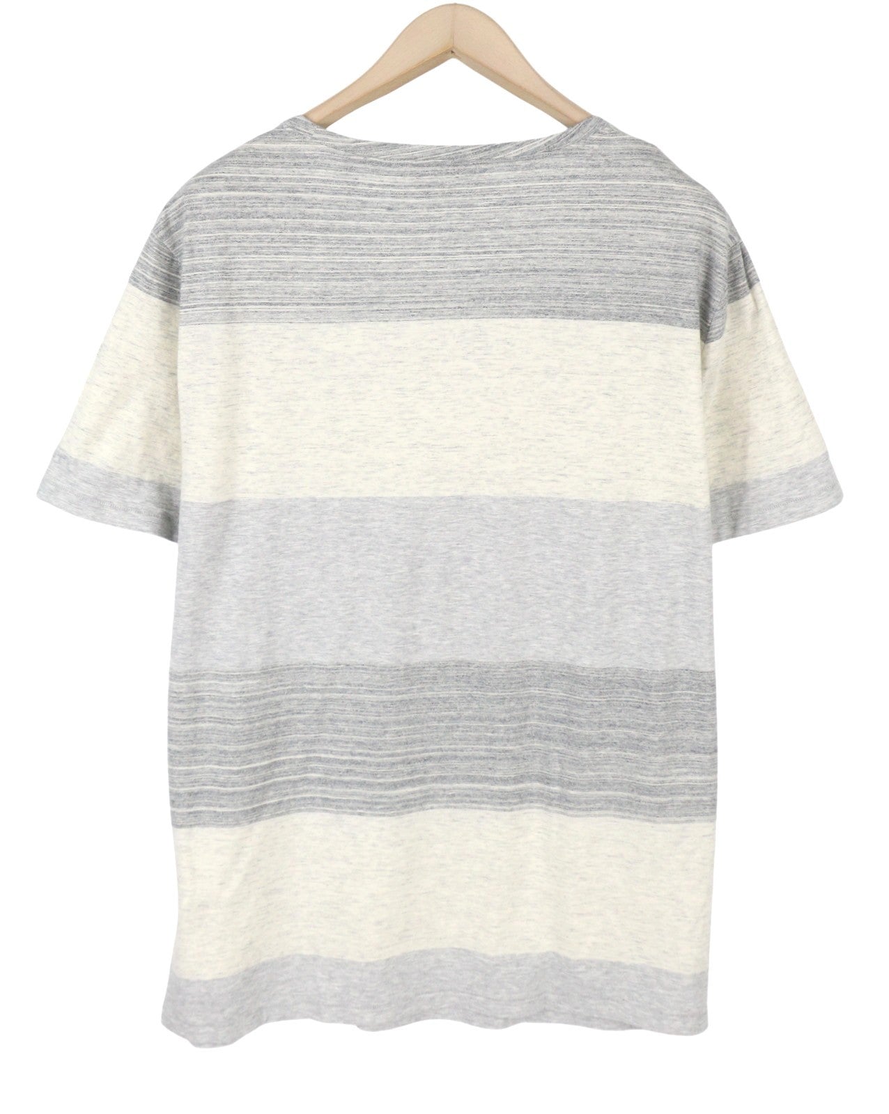 GANT Melange Block SS Men T-Shirt XL Grey Striped Tricot Short Sleeve