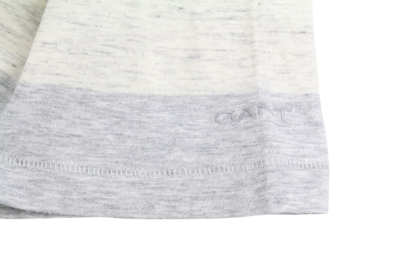 GANT Melange Block SS Men T-Shirt XL Grey Striped Tricot Short Sleeve