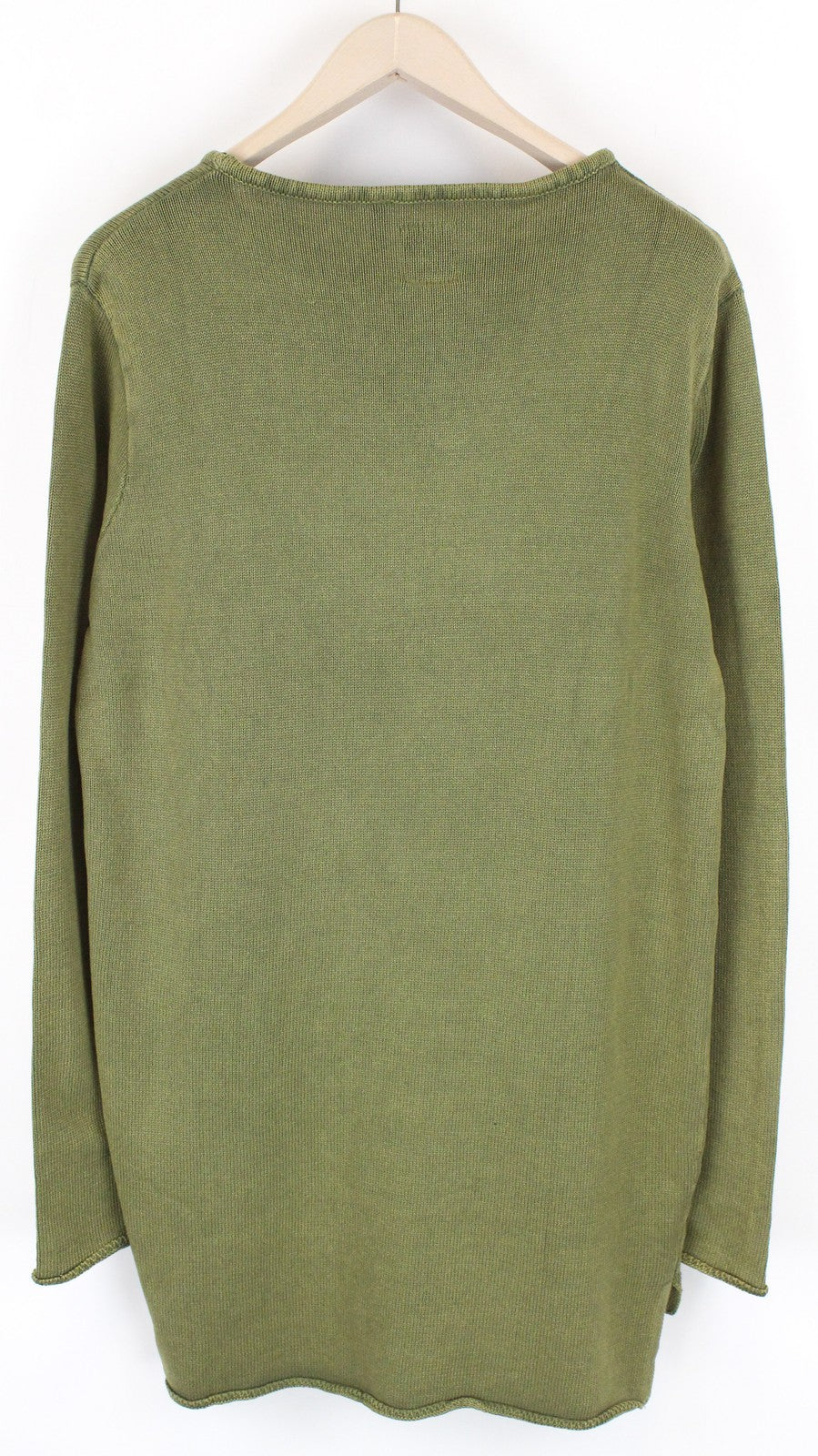 GOOD GENES Men Jumper M Green Logo Pure Cotton Long Sleeved Long Knitted Sweater