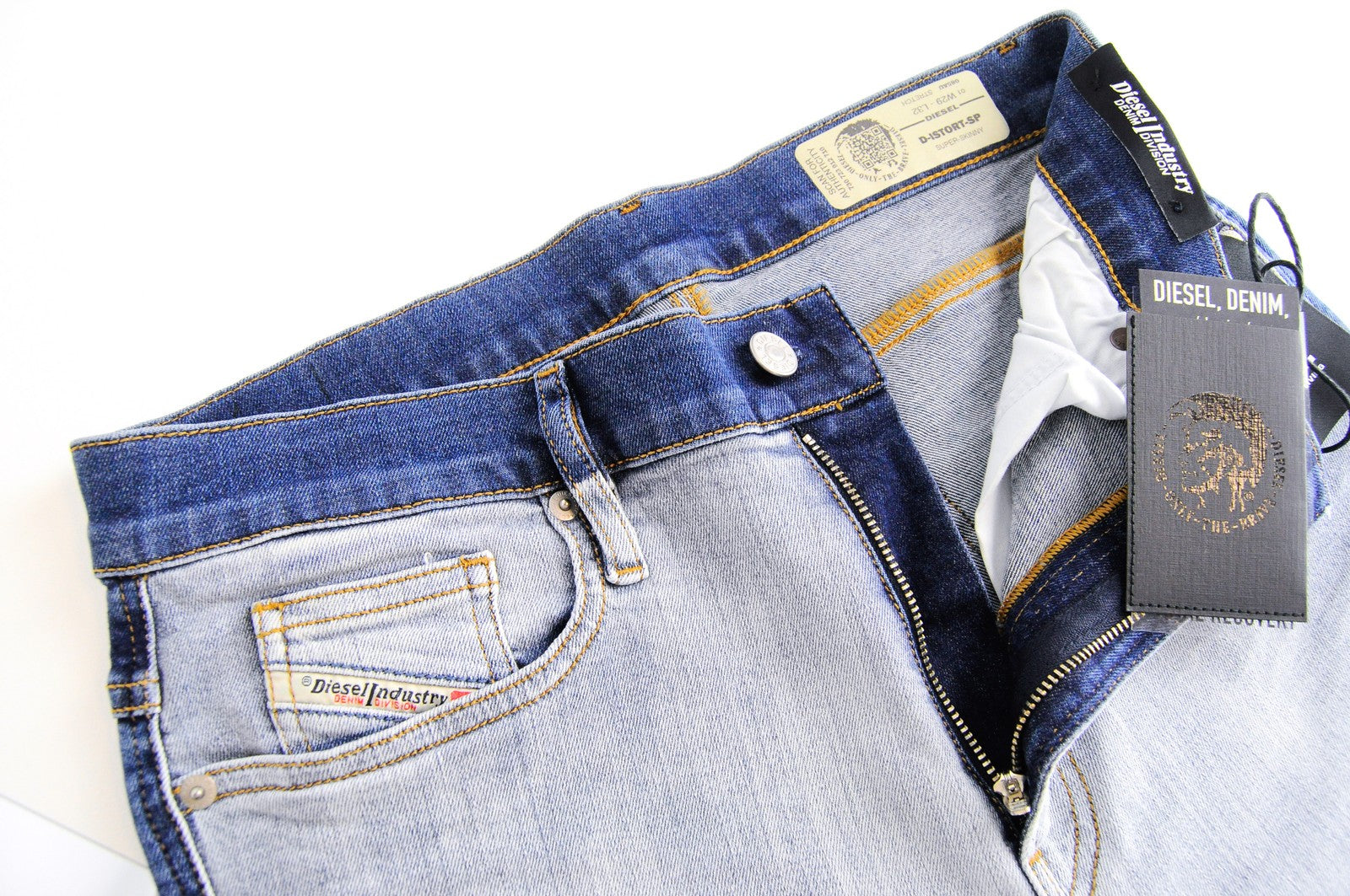 DIESEL D-Istort-SP 085AU Men Jeans W29/L32 Slim Skinny Fit Blue Cotton Stretch