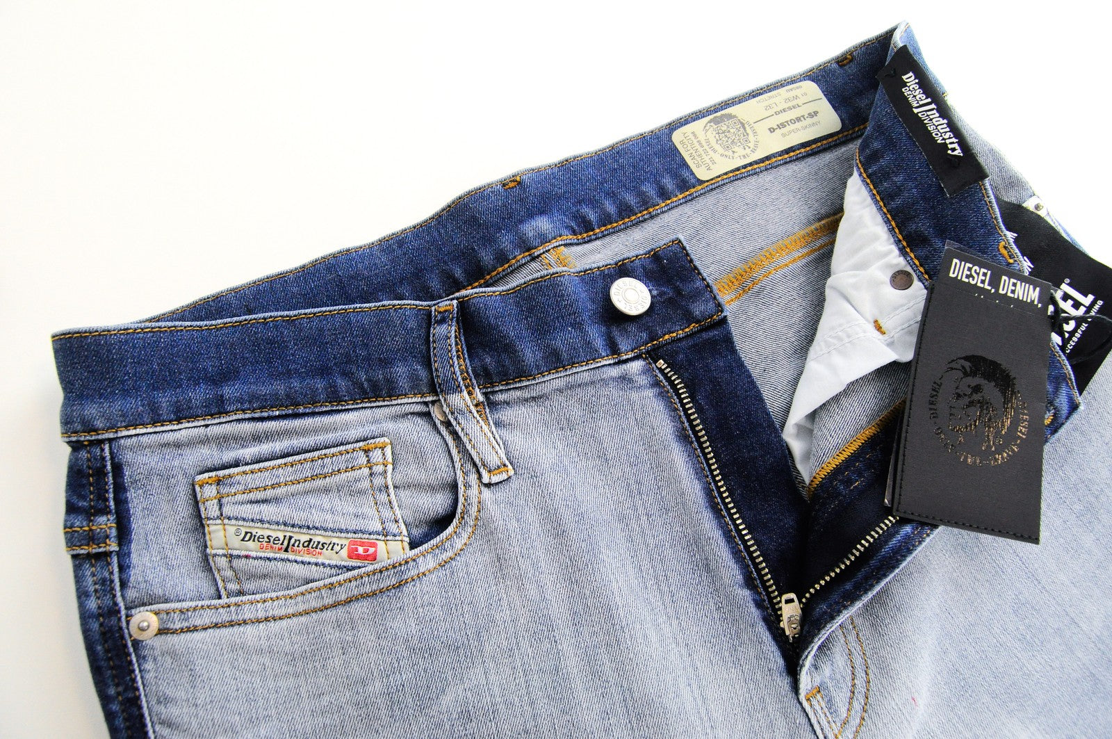 DIESEL D-Istort-SP 085AU Men Jeans W32/L32 Slim Skinny Fit Blue Washed Stretch