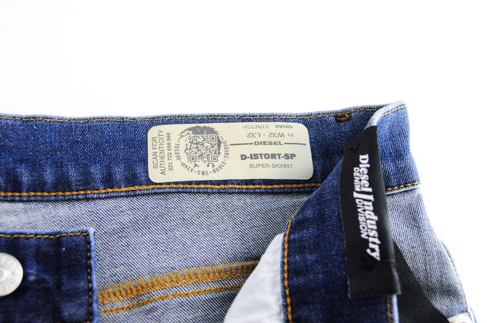DIESEL D-Istort-SP 085AU Men Jeans W32/L32 Slim Skinny Fit Blue Washed Stretch