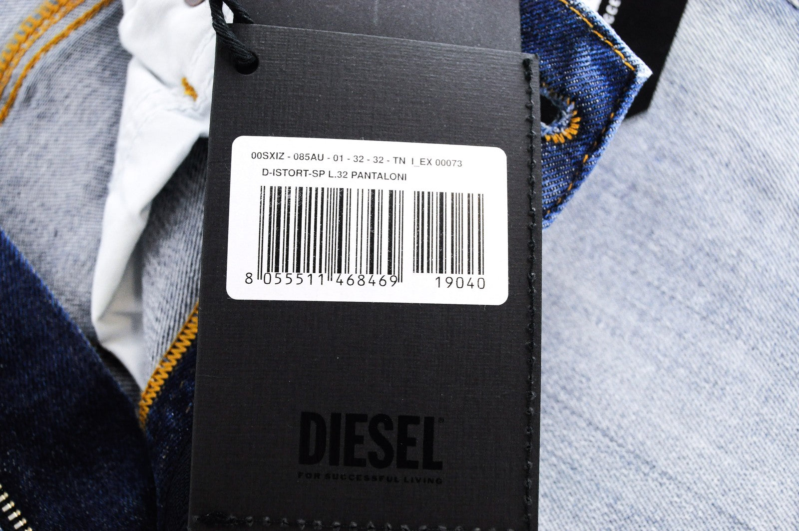 DIESEL D-Istort-SP 085AU Men Jeans W32/L32 Slim Skinny Fit Blue Washed Stretch