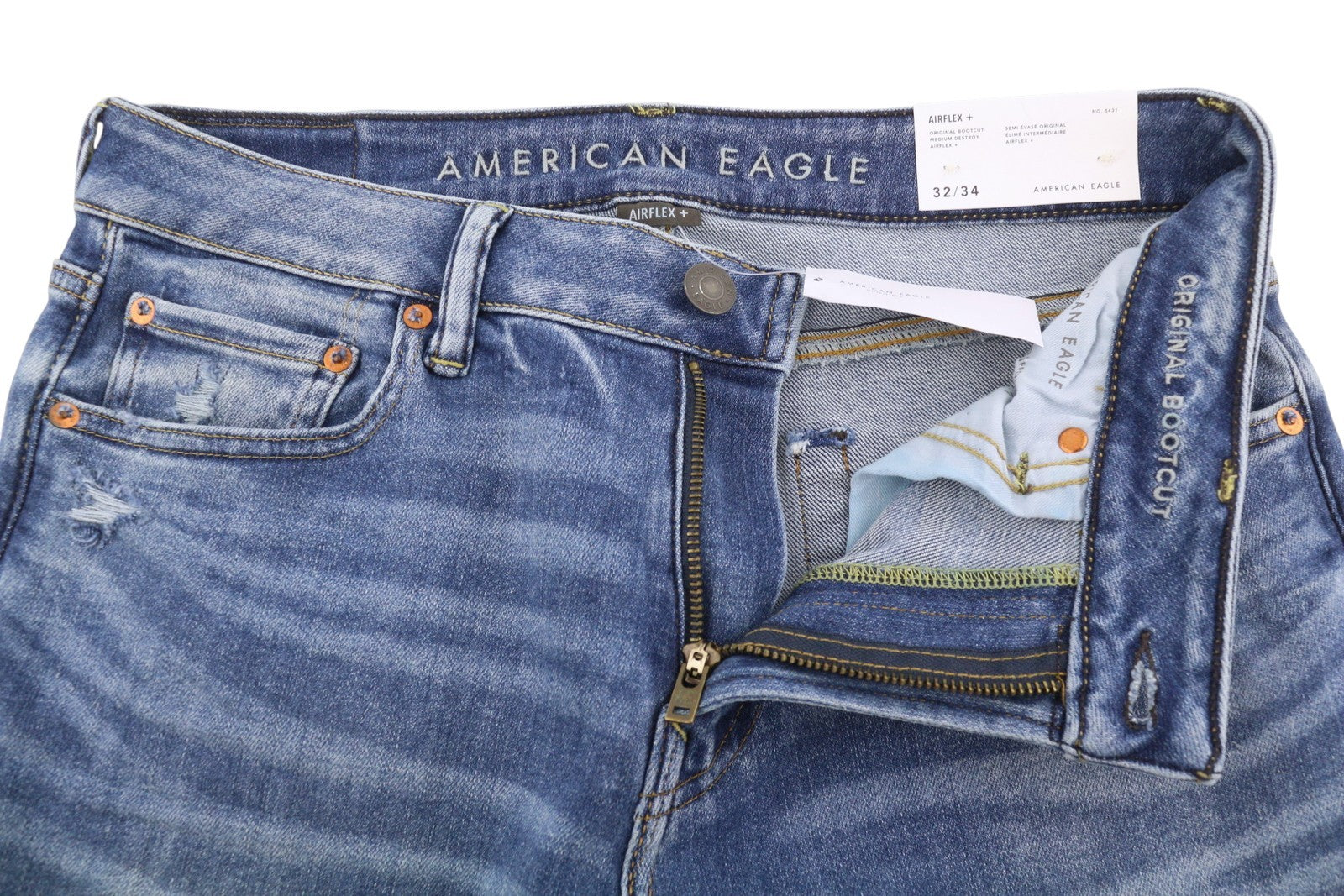 AMERICAN EAGLE OUTFITTERS Airflex+ Men Jeans W32/L34 Medium Destroy Bootcut