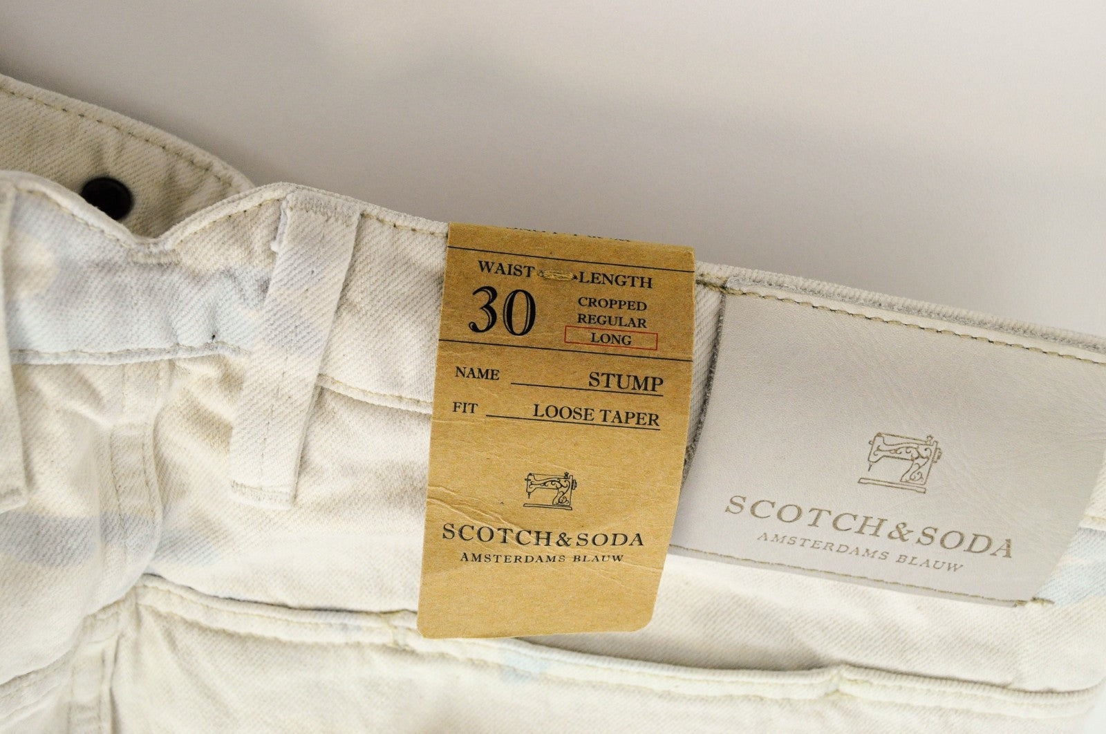 SCOTCH & SODA Stump Men Jeans W30 Loose Tapered Cotton Beige Military Pattern