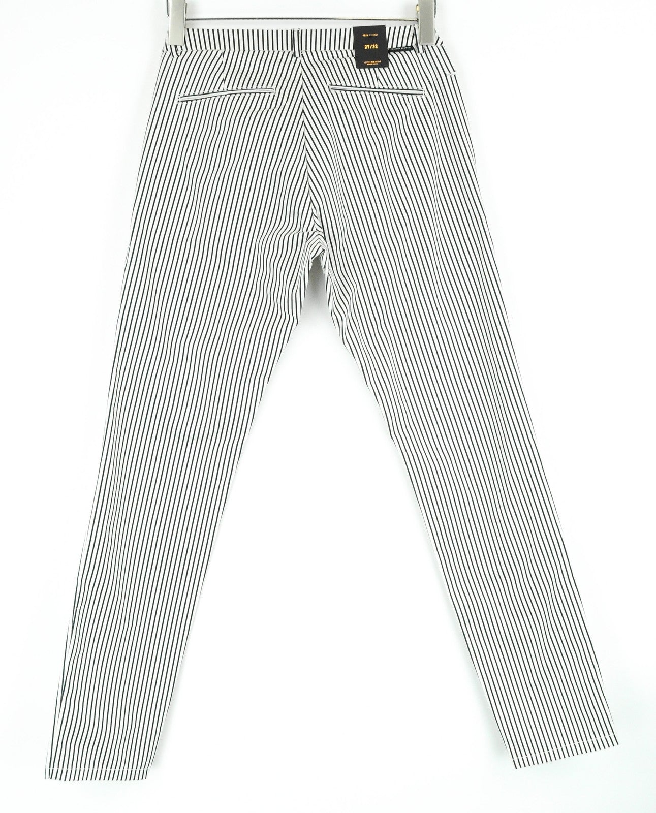 MAISON SCOTCH Women Trousers W27/L32 Slim Fit White Black Striped Chino