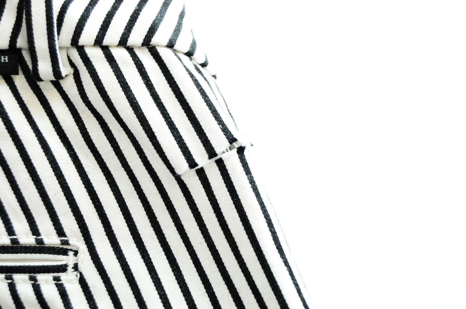 MAISON SCOTCH Women Trousers W27/L32 Slim Fit White Black Striped Chino