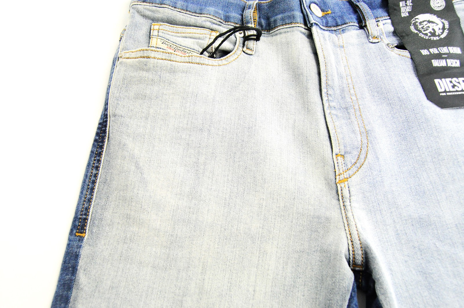 DIESEL D-Istort-SP 085AU Men Jeans W29/L32 Super Skinny Blue Cotton Stretch Wash