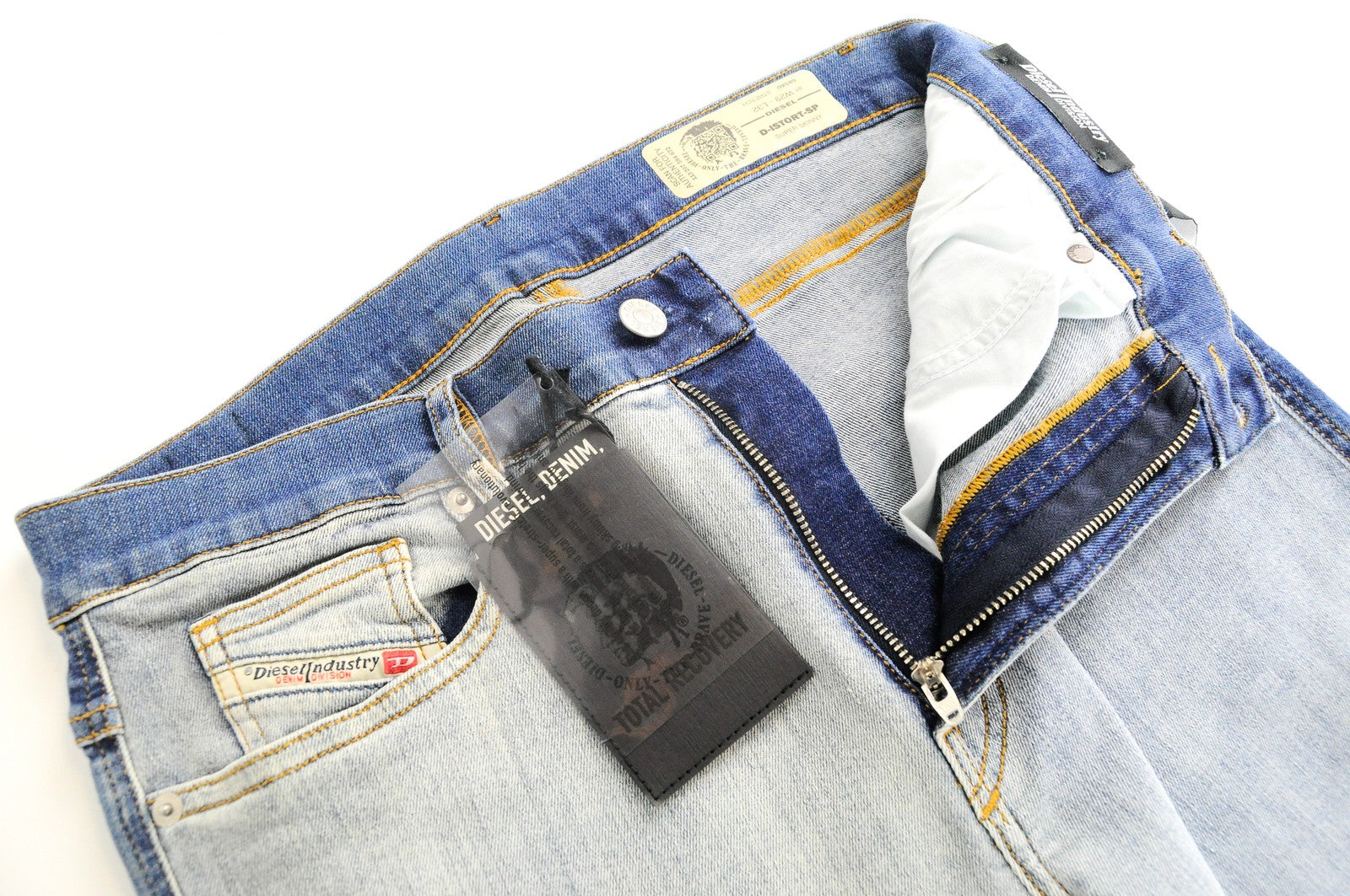 DIESEL D-Istort-SP 085AU Men Jeans W29/L32 Super Skinny Blue Cotton Stretch Wash