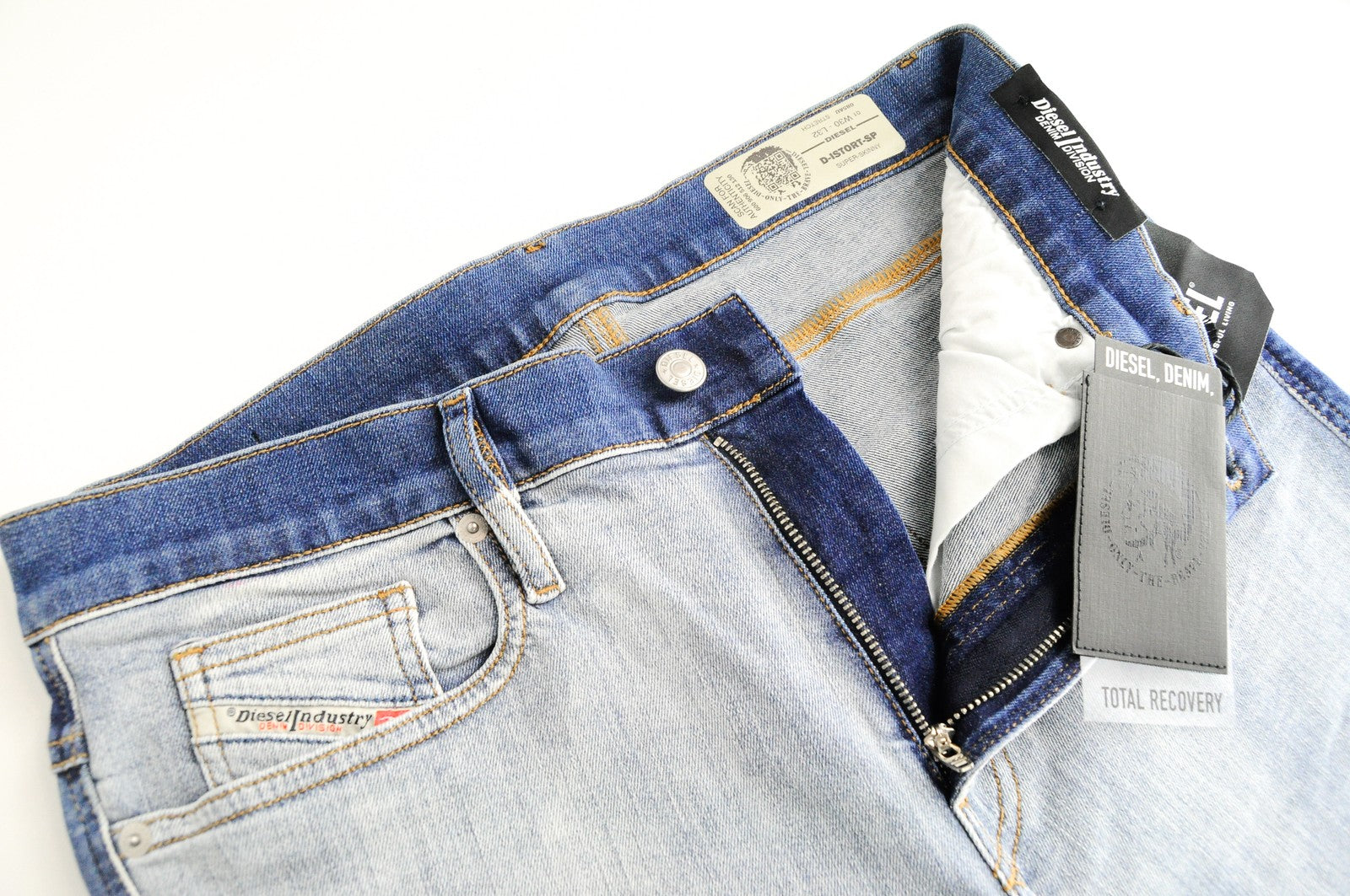 DIESEL D-Istort-SP 085AU Men Jeans W30/L32 Super Skinny Blue Cotton Stretch