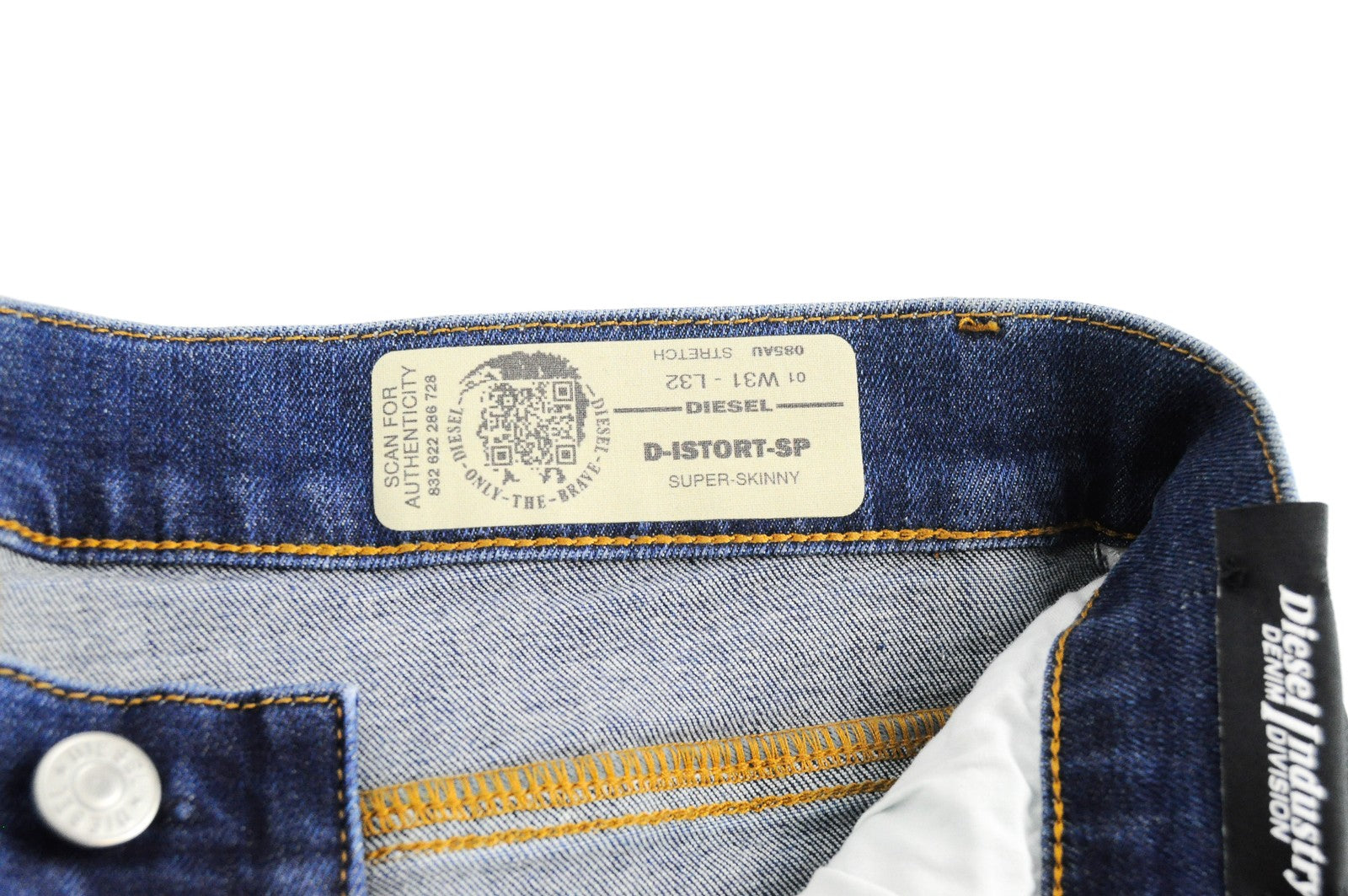 DIESEL D-Istort-SP 085AU Men Jeans W31/L32 Super Skinny Blue Washed Stretch