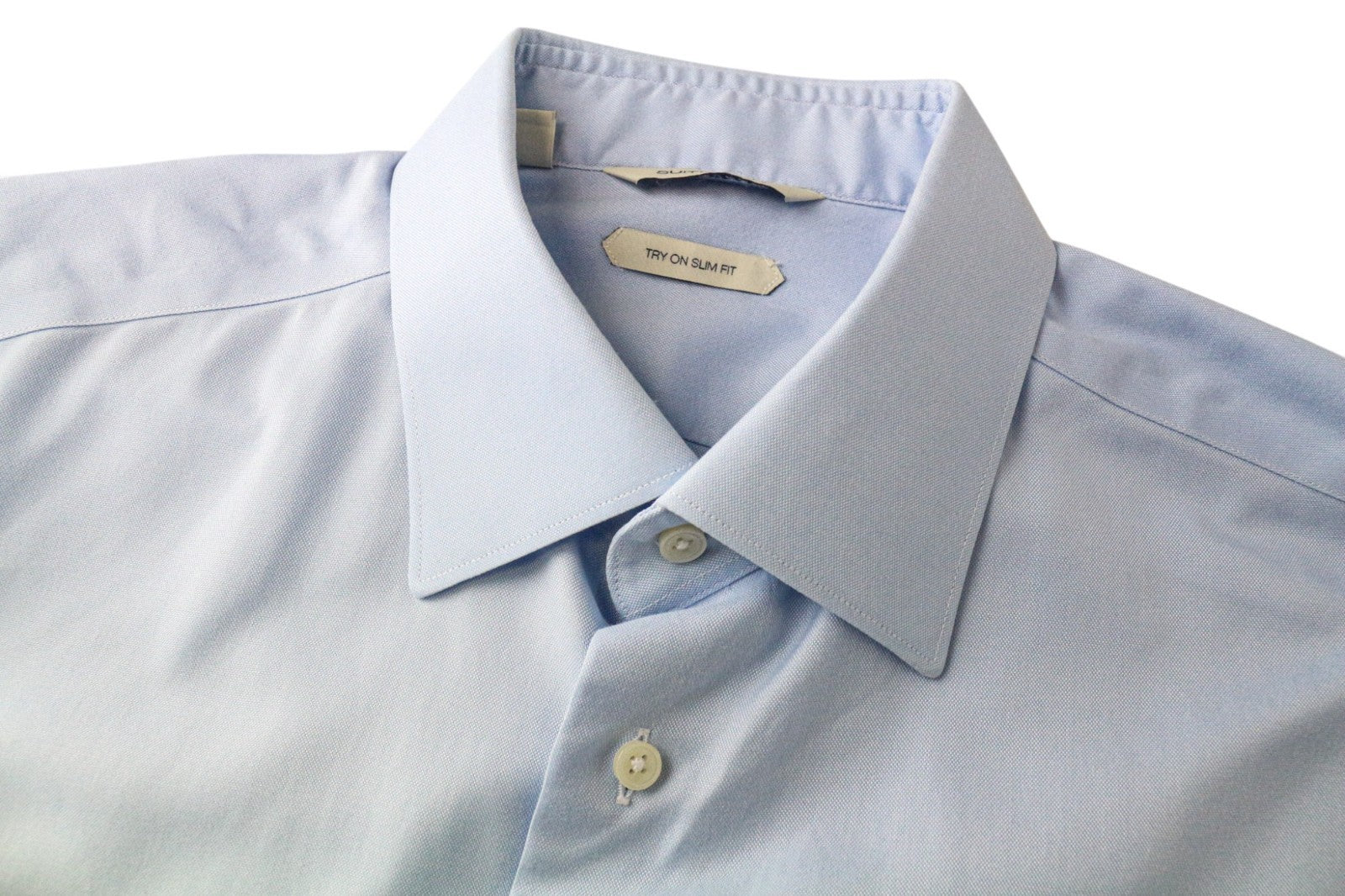 SUITSUPPLY Men's Formal Shirt 42L/16 1/2L Slim Blue Cotton Button Twill