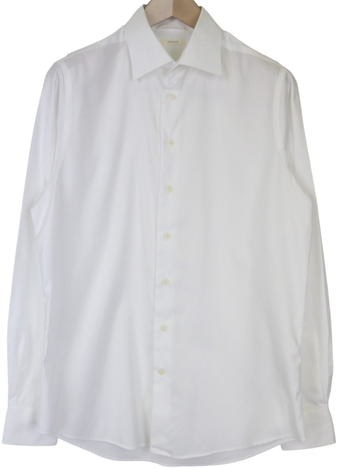 SUITSUPPLY Traveller Men's Formal Shirt 40/15 3/4 Slim White Cotton Twill