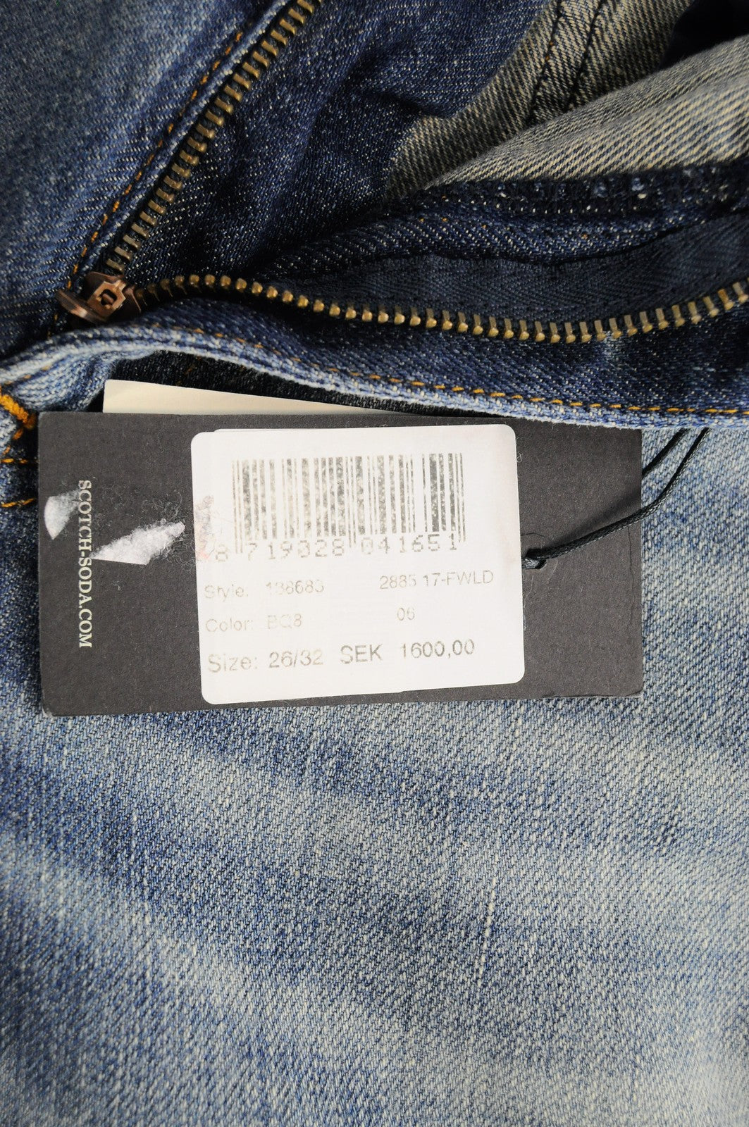 SCOTCH & SODA Bandit Women Jeans W26/L32 Slim Taper Blue Cotton Linen Washed
