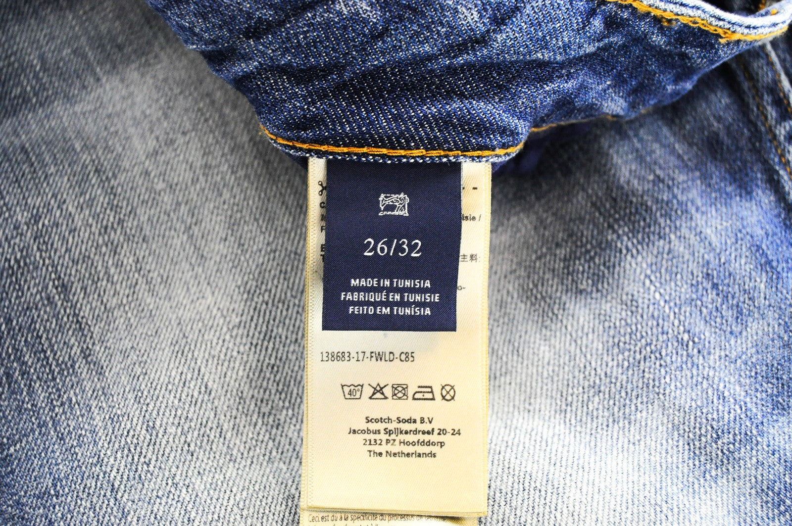 SCOTCH & SODA Bandit Women Jeans W26/L32 Slim Taper Blue Cotton Linen Washed