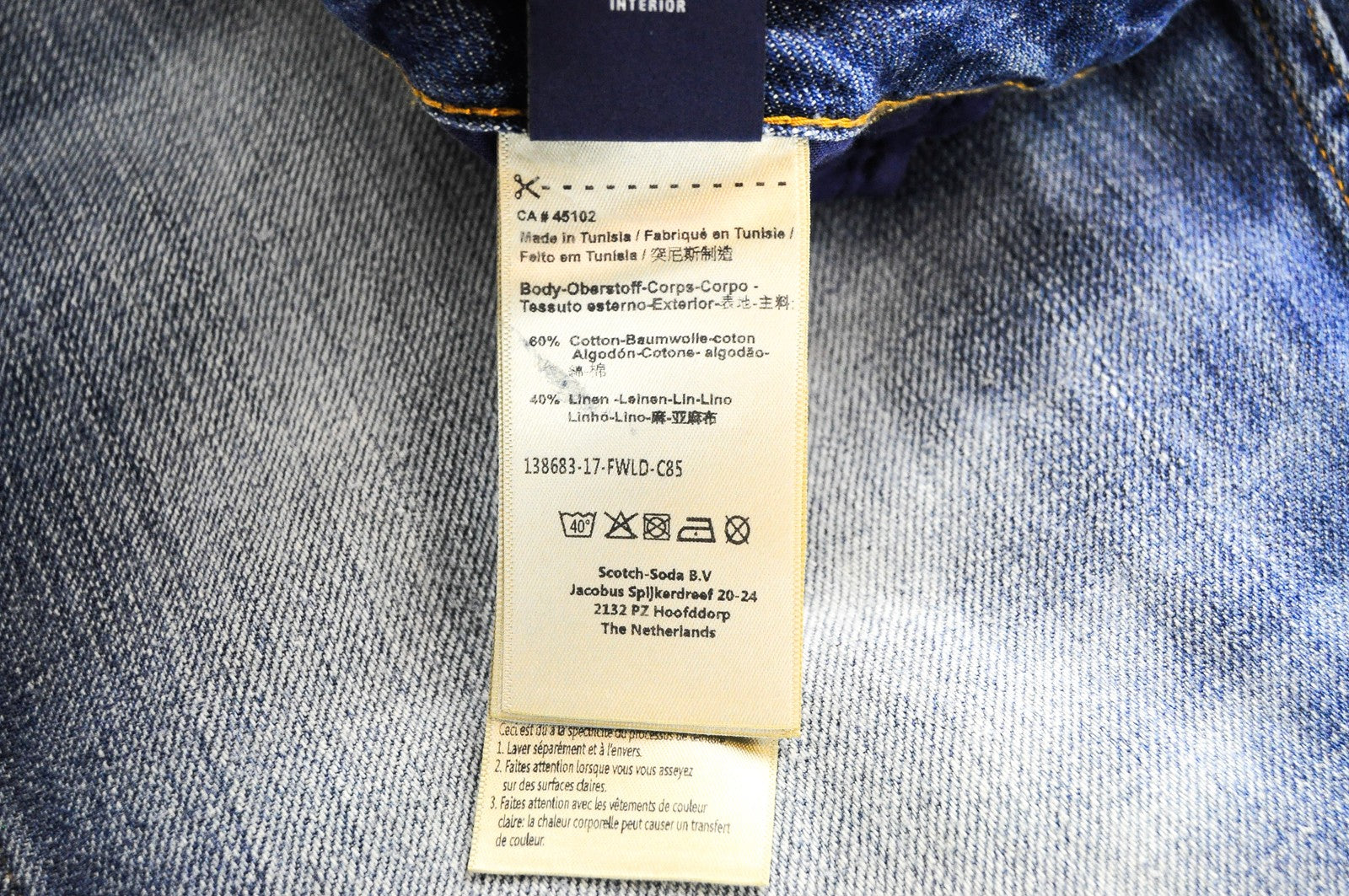 SCOTCH & SODA Bandit Women Jeans W26/L32 Slim Taper Blue Cotton Linen Washed