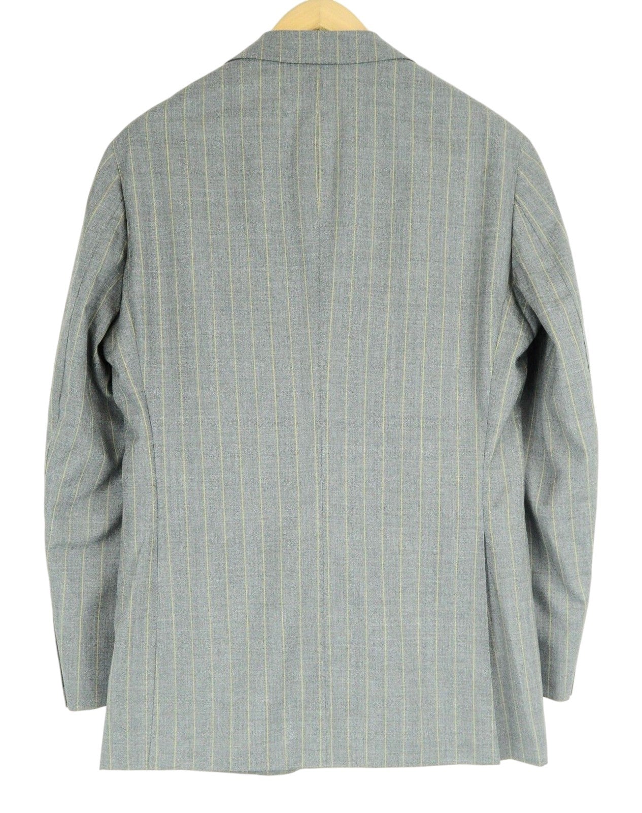 SUITSUPPLY Havana Patch Men Suit UK38R Pure Wool Grey Striped Lined Slim 2 Piece