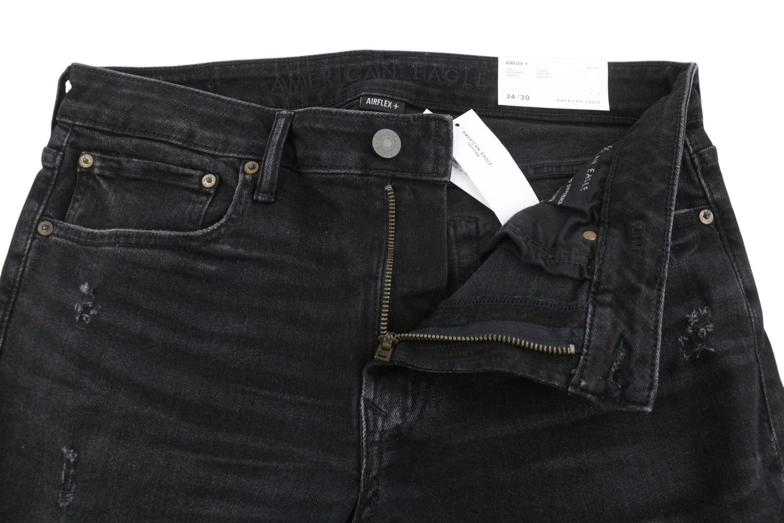 AMERICAN EAGLE OUTFITTERS Airflex+ Men Jeans W34/L30 Bold Black Slim Stretch