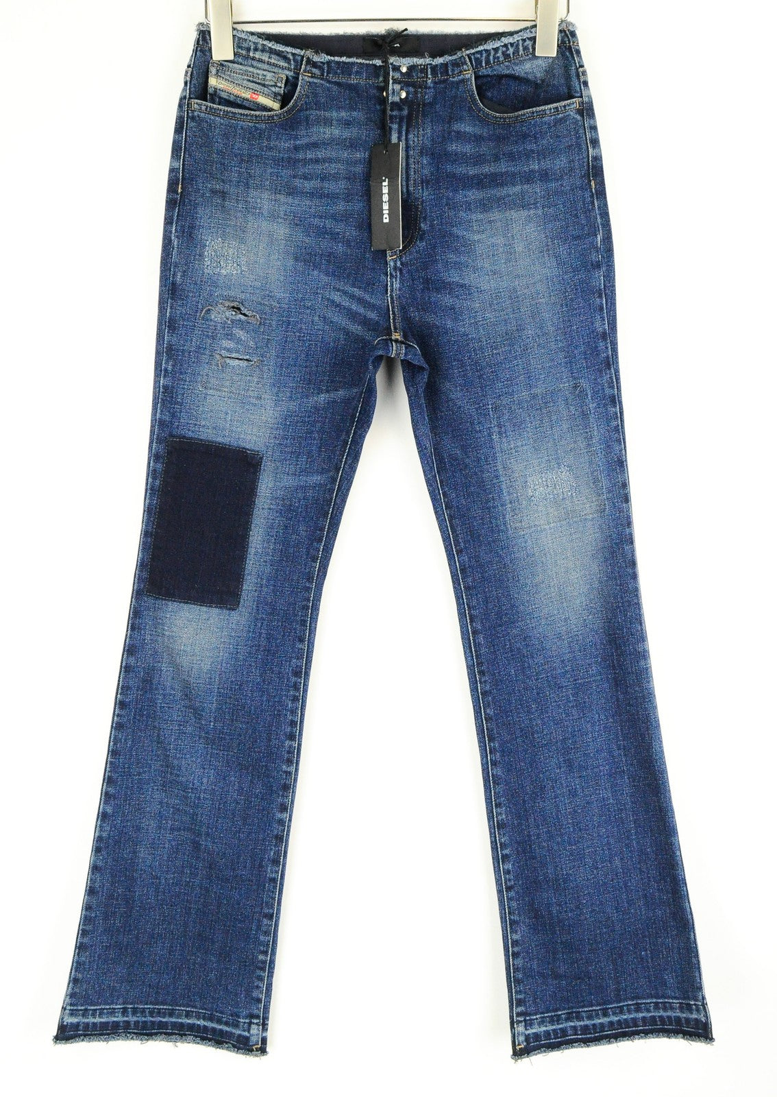 DIESEL De-Doras 084MC Women Jeans W27 Patched Distressed Cropped Flared Denim