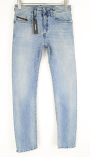 DIESEL Buster 081AL Men Jeans W27/L32 Slim Tapered Stone Washed Button-Fly Blue