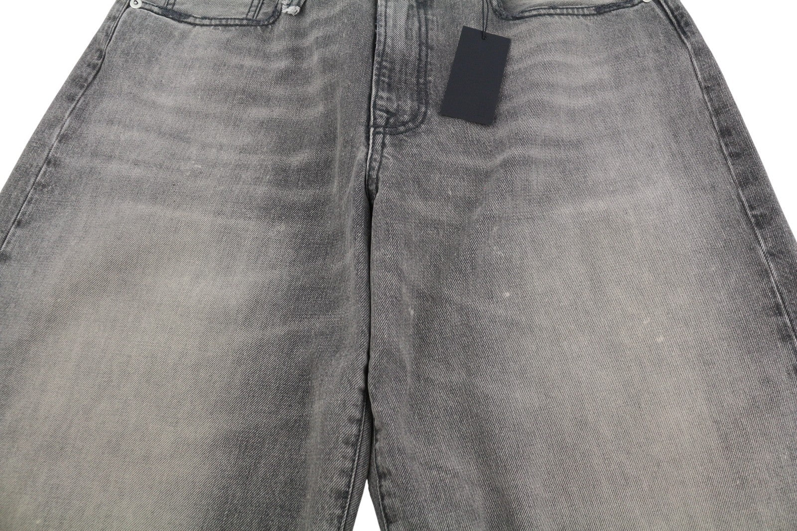 R13 D'Arcy Loose Men Jeans 33 Polaris Black Whsikers Faded Distress PS26 RRP895