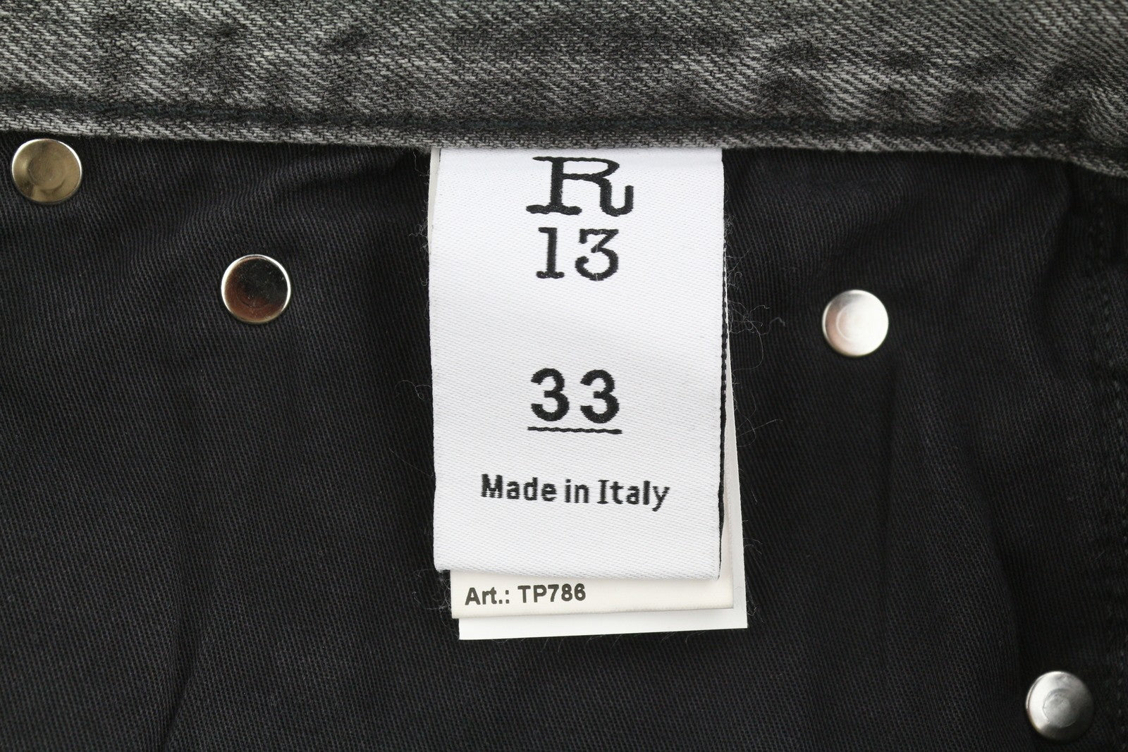 R13 D'Arcy Loose Men Jeans 33 Polaris Black Whsikers Faded Distress PS26 RRP895